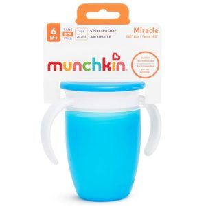 TAZA ANTIGOTEO MIRACLE 360º CON ASAS Y TAPA 200 ML MUNCHKIN