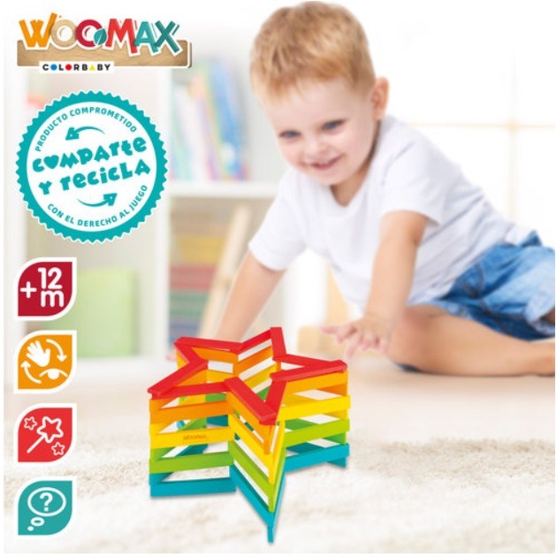 JUEGO CONSTRUCCION 100 BLOQUES DE MADERA WOOMAX - Imagen 2