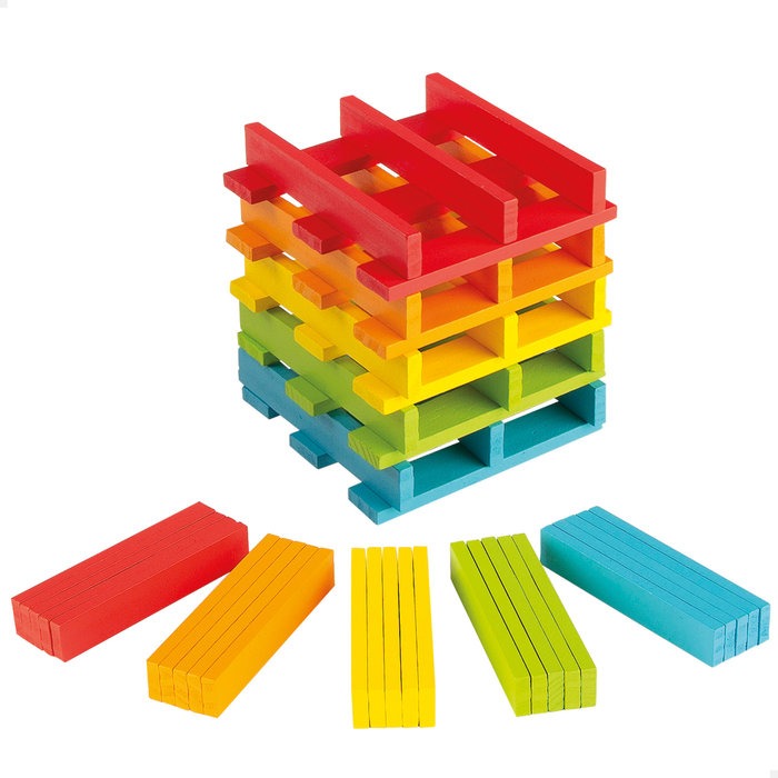 JUEGO CONSTRUCCION 100 BLOQUES DE MADERA WOOMAX - Imagen 4