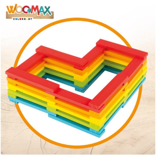 JUEGO CONSTRUCCION 100 BLOQUES DE MADERA WOOMAX - Imagen 5