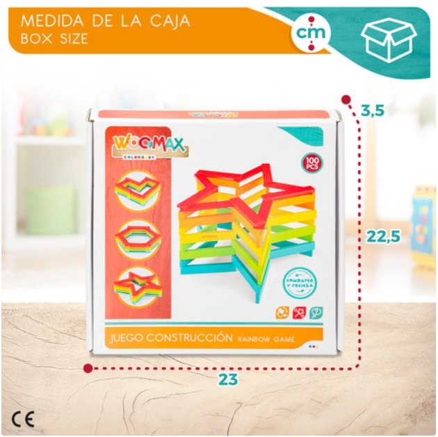 JUEGO CONSTRUCCION 100 BLOQUES DE MADERA WOOMAX