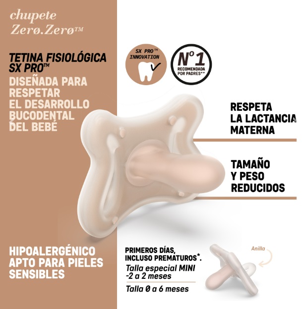 CHUPETE ZERO ZERO MINI SILICONA -2M/2M FAIR SUAVINEX - Imagen 3